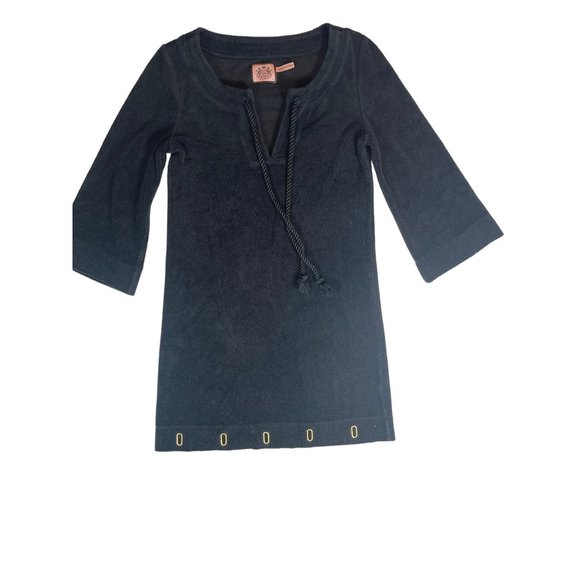 Y2K Juicy Couture Eyelet Velour 1/4 Sleeve Cover-up Dress Women’s Size P - Picture 1 of 5
